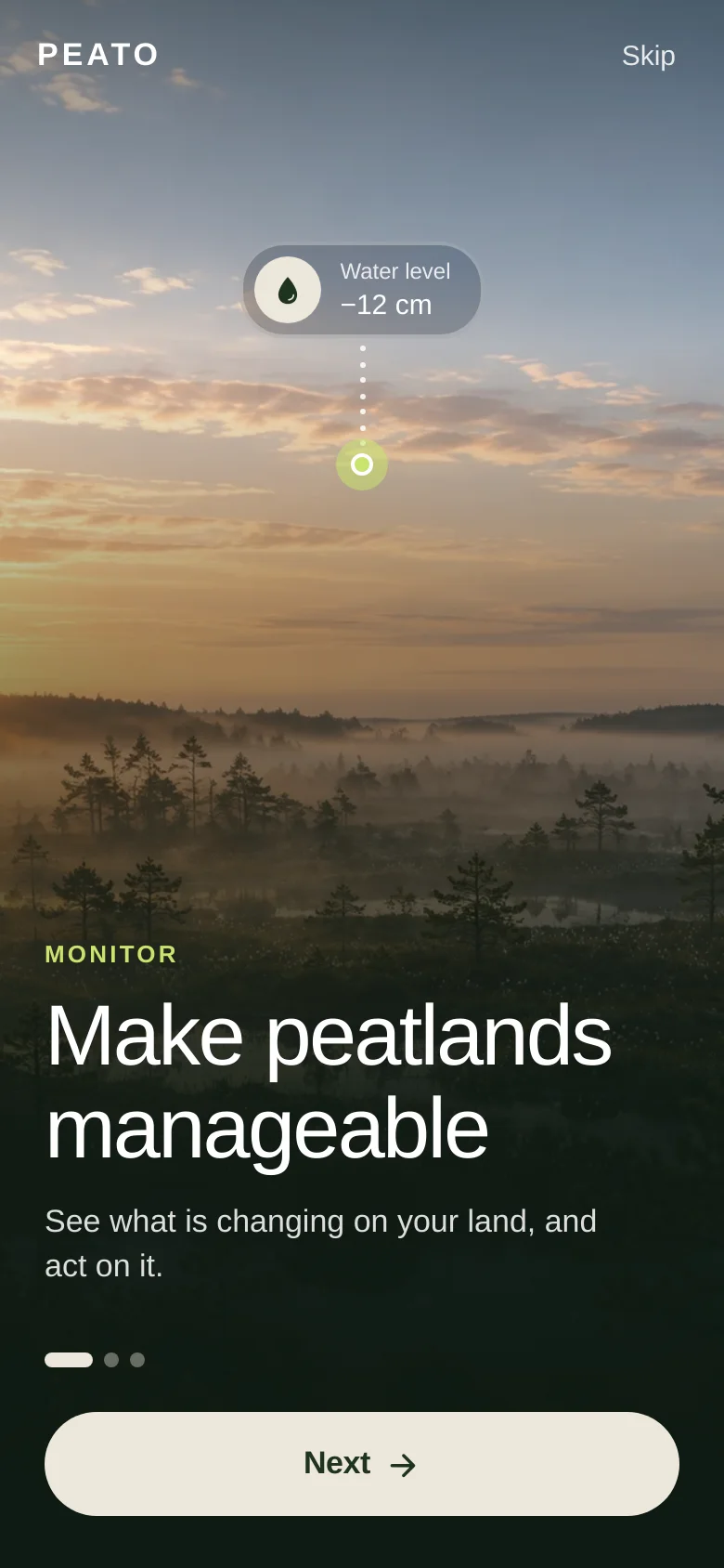 Peato onboarding screen